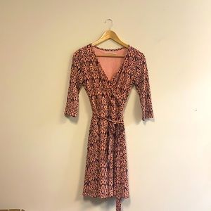 41 Hawthorn - Cross Front Midi Patterned Dress